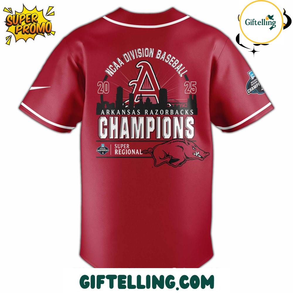 Arkansas Razorbacks 2025 Super Regionals Champions Jersey