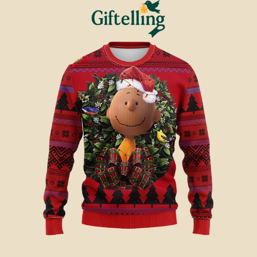Franklin Peanuts Red Christmas Sweater 3D – Limited Edition