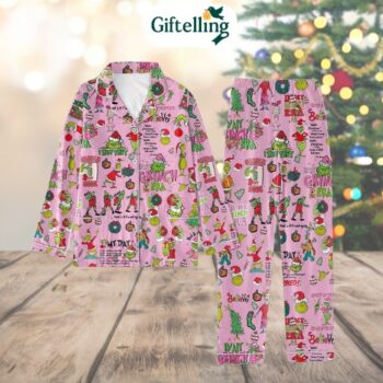 Pink Grinch 2-Piece Pajamas – In My Grinch Era Set