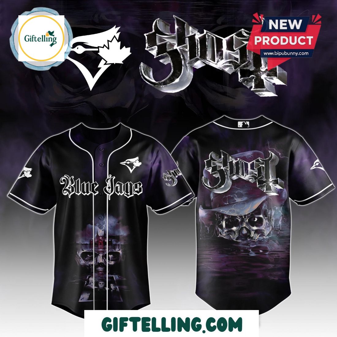 Toronto Blue Jays MLB GHOST Skeletour World Tour 2025 Baseball Jersey