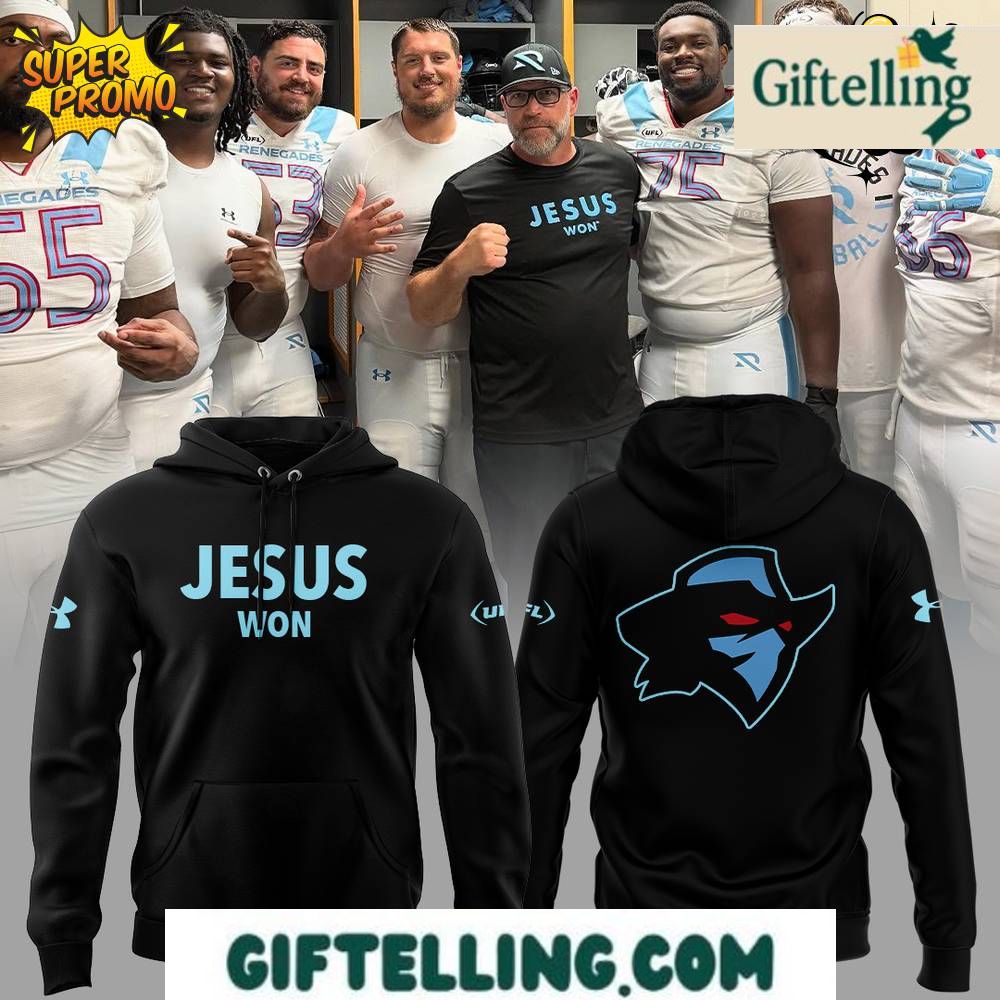 Arlington Renegades JESUS WON Special Hoodie that delivers a powerful statement both on and off the field