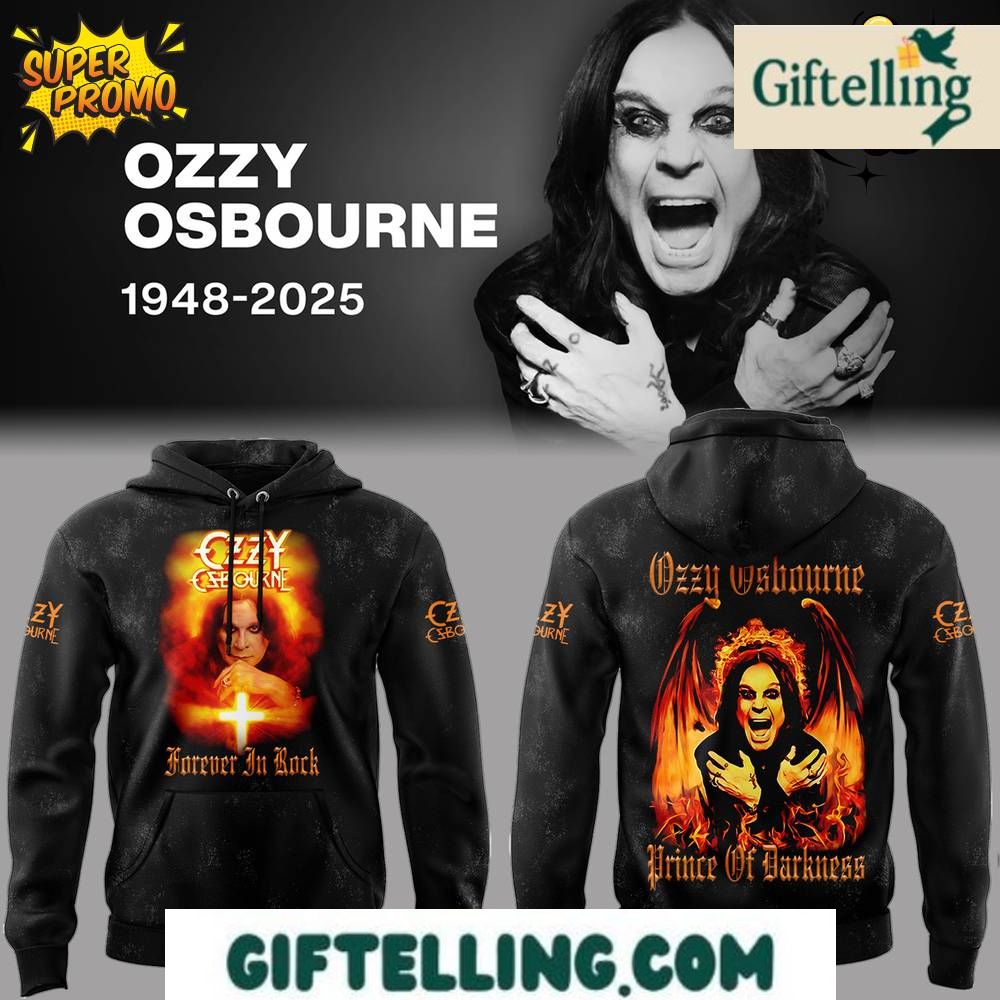 Black Sabbath x Ozzy Osbourne Hoodie R.I.P The Prince of Darkness