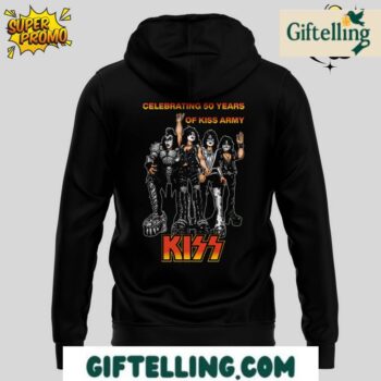 Commemorate five decades of rock supremacy with the Celebrating 50 Years Of Kiss Army Hoodie Special Edition