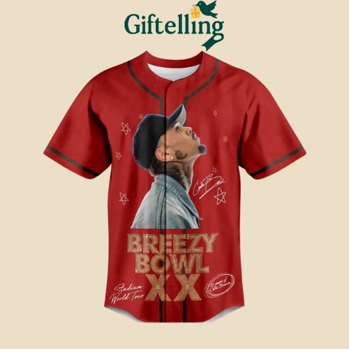 Chris Brown Breezy Bowl XX Stadium World Tour Baseball Jersey1