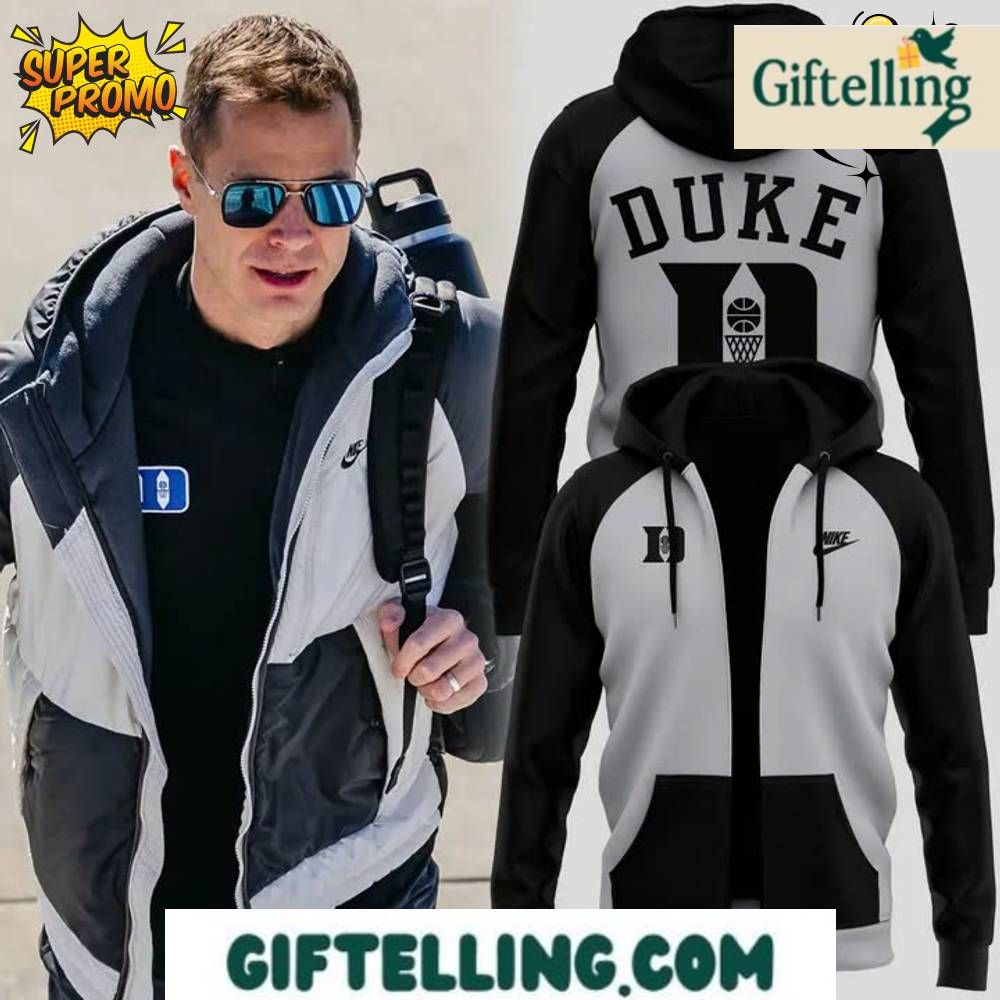 Coach Jon Scheyer Zip Hoodie Special New Black Grey Edition