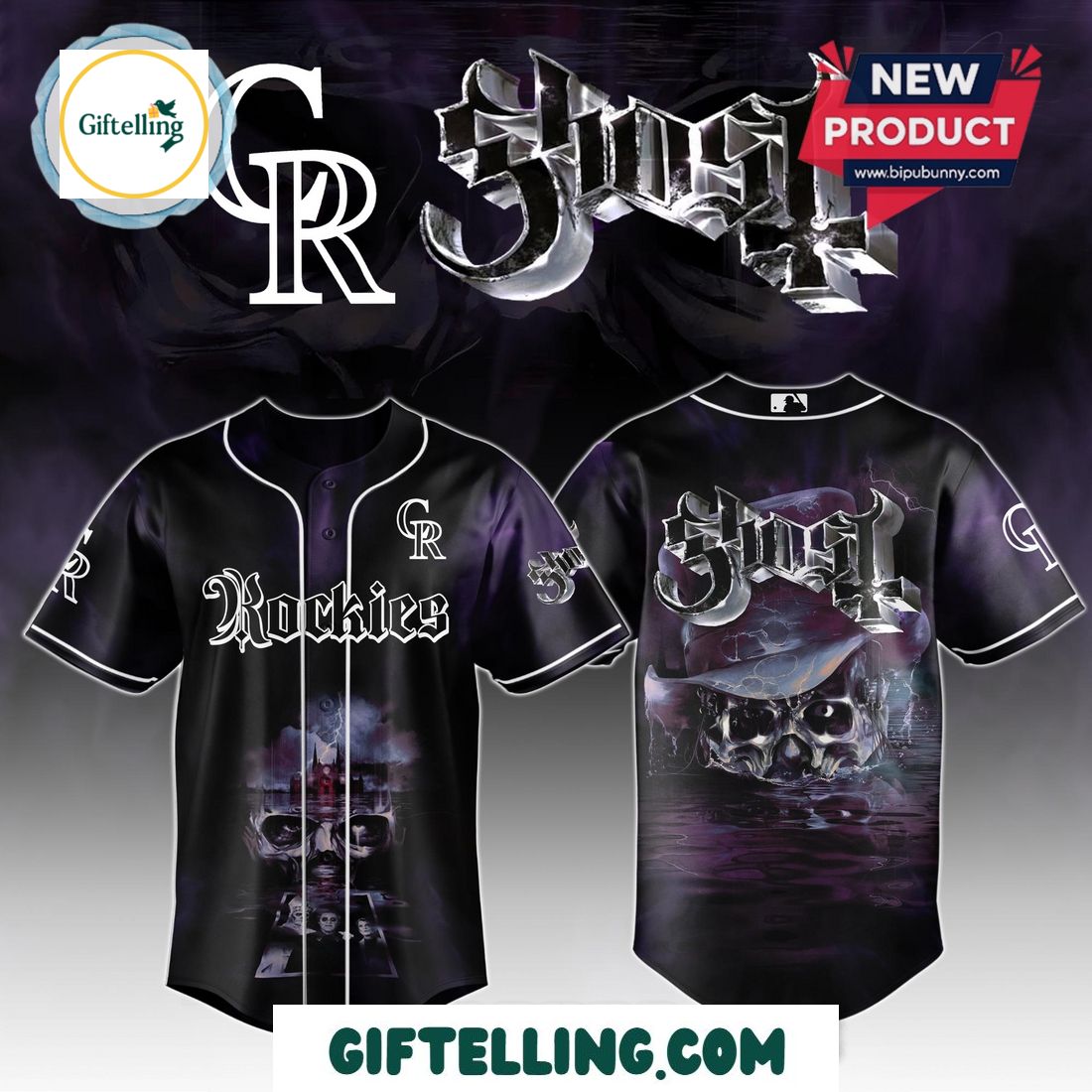 Colorado Rockies MLB GHOST Skeletour World Tour 2025 Baseball Jersey