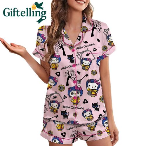 Coraline Halloween Pajamas Set for Kids Short Sleeve