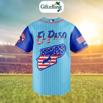 Get ready to light up the stands with the El Paso Chihuahuas Independence Day special edition baseball jersey!