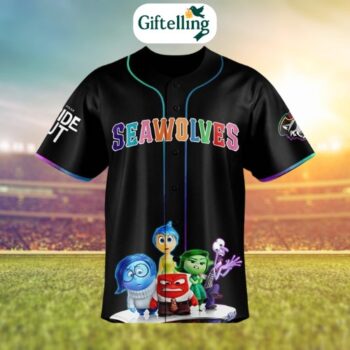 The 2025 Erie SeaWolves Inside Out 2 Baseball Jersey is a high-energy