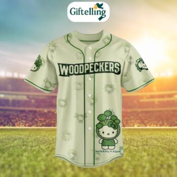The Fayetteville Woodpeckers Hello Kitty Jersey 2025 combines bold athletic spirit with the iconic sweetness of Hello Kitty