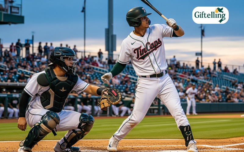 Professional jersey storage setup showing Fort Wayne TinCaps collection in climate-controlled archival display case with proper hanging system