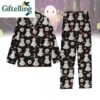 Ghost Pajamas Set for Women Halloween Floral Sleepwear Spooky Fall PJs Gift