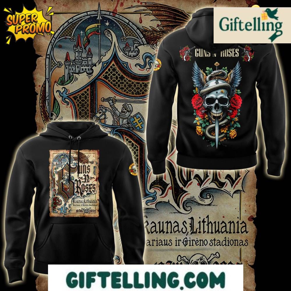 Discover Baltic rock passion with the Guns N' Roses Kaunas Lithuania Hoodie