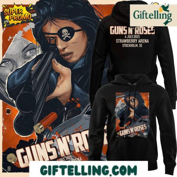Guns N' Roses World Tour Hoodie 2025 in Stockholm Special Edition
