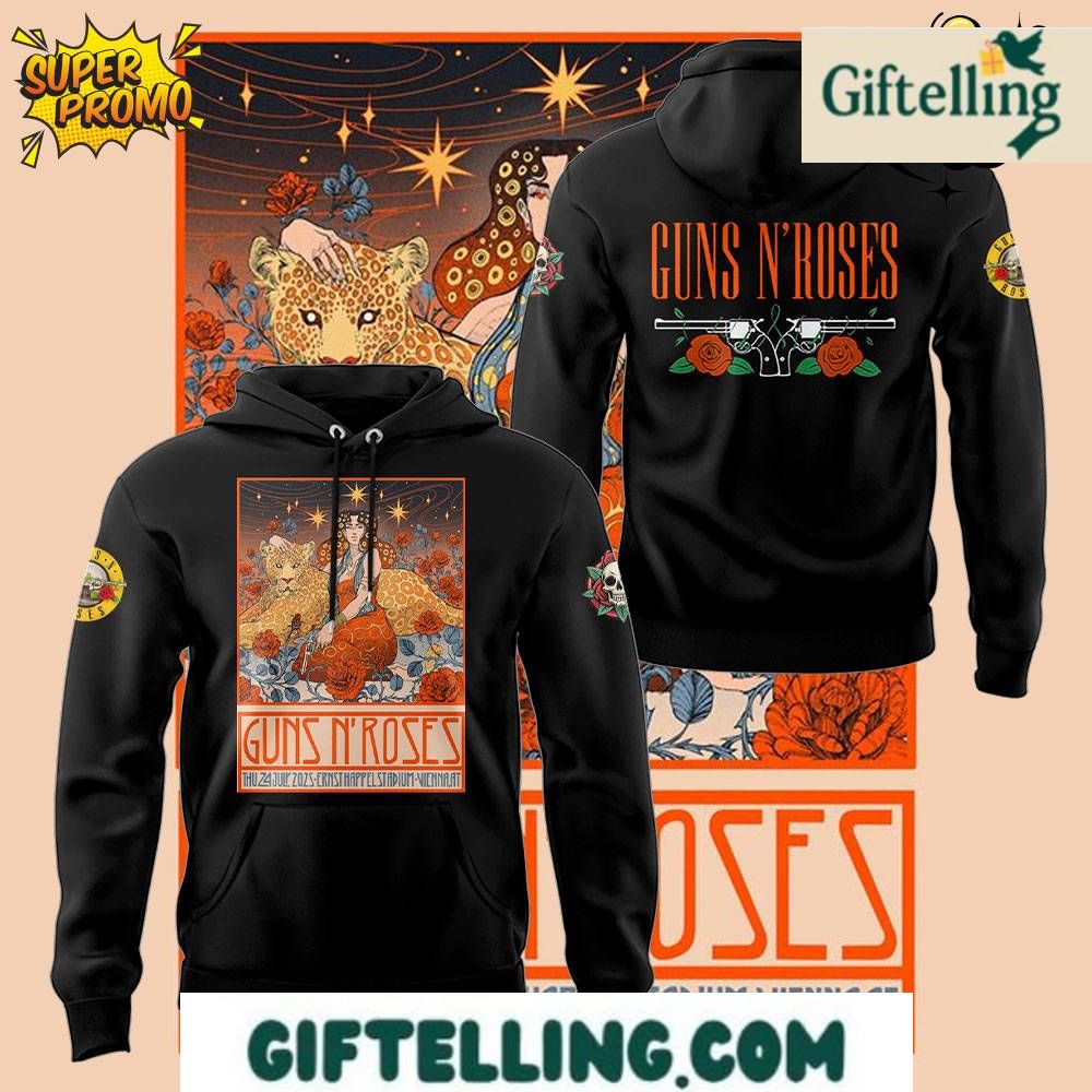 Guns N' Roses Ernst Happel Black Hoodie Stadium Tour 2025