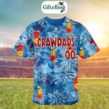The Margaritaville Night Personalized Baseball Jersey 2025 celebrates sun, fun, and Crawdads pride