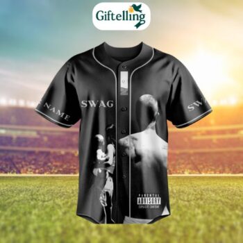 The Justin Bieber SWAG Baseball Jersey fuses athletic energy with Bieber's iconic streetwear edge
