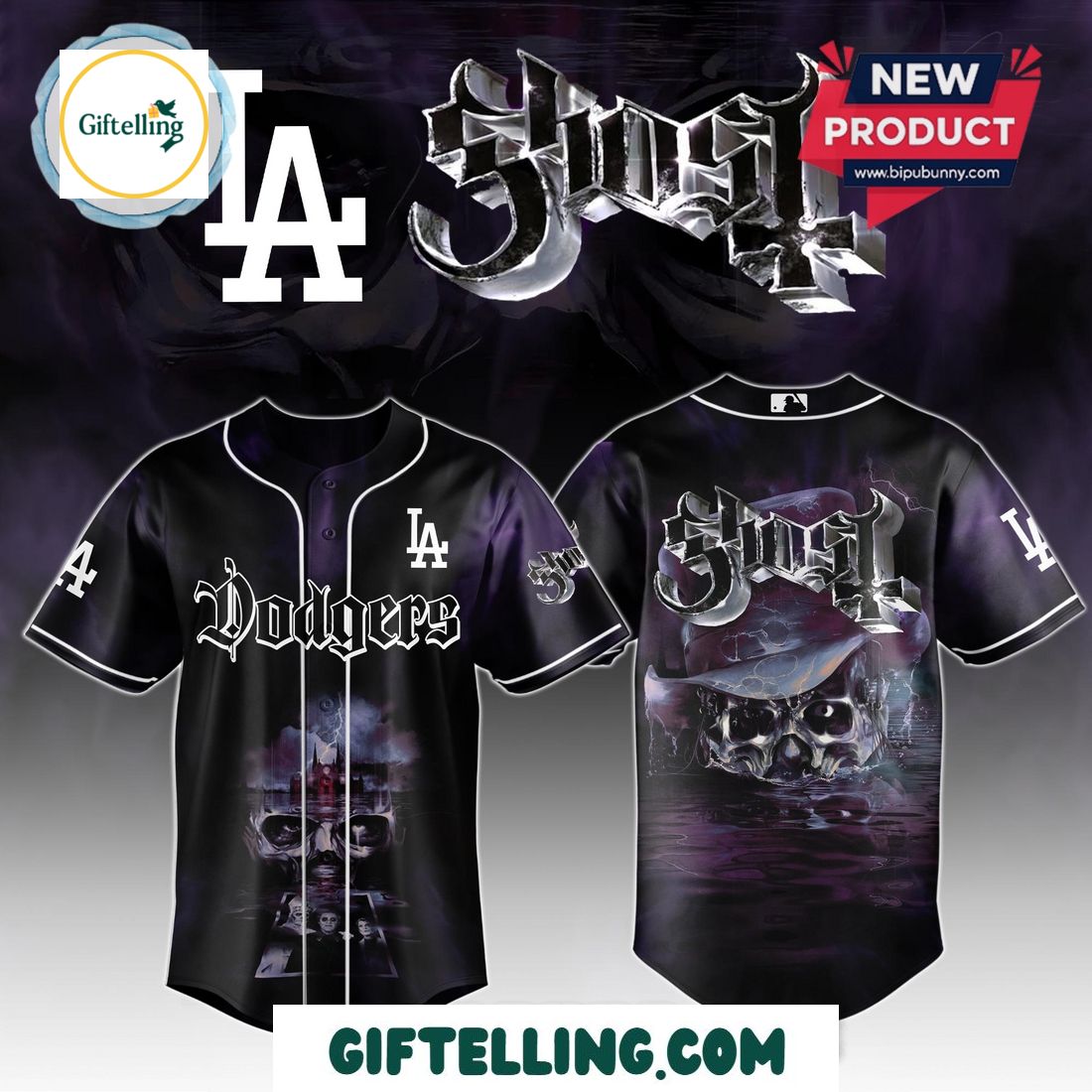 LA Dodgers MLB GHOST Skeletour World Tour 2025 Baseball Jersey