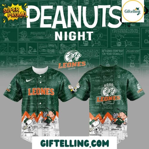 Peanuts Baseball Jersey 75th Anniversary Leones De Yucatán