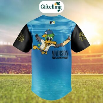 The Madison Mallards’ Madison Neverminds jersey brings a fresh twist to baseball apparel with a witty design
