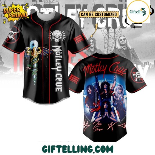 Motley Crue band baseball jersey with custom name