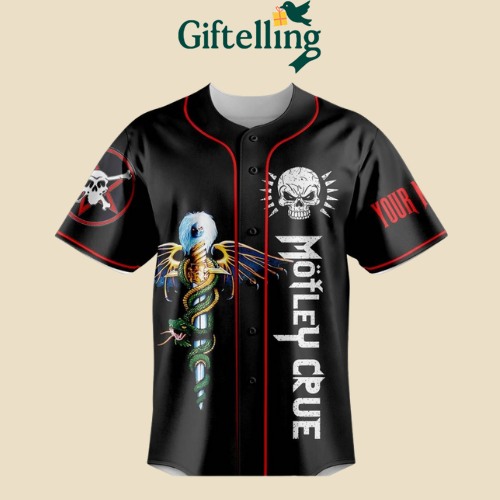 Motley Crue Band Custom Name Baseball Jersey 4