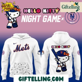 New York Mets Hello Kitty White Hoodie Night Game 2025