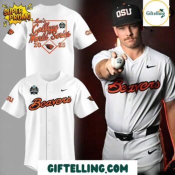 Oregon State Beavers mens college world white jersey 2025