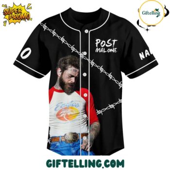 This Post Malone baseball jersey runs true to size with a relaxed fit for easy layering