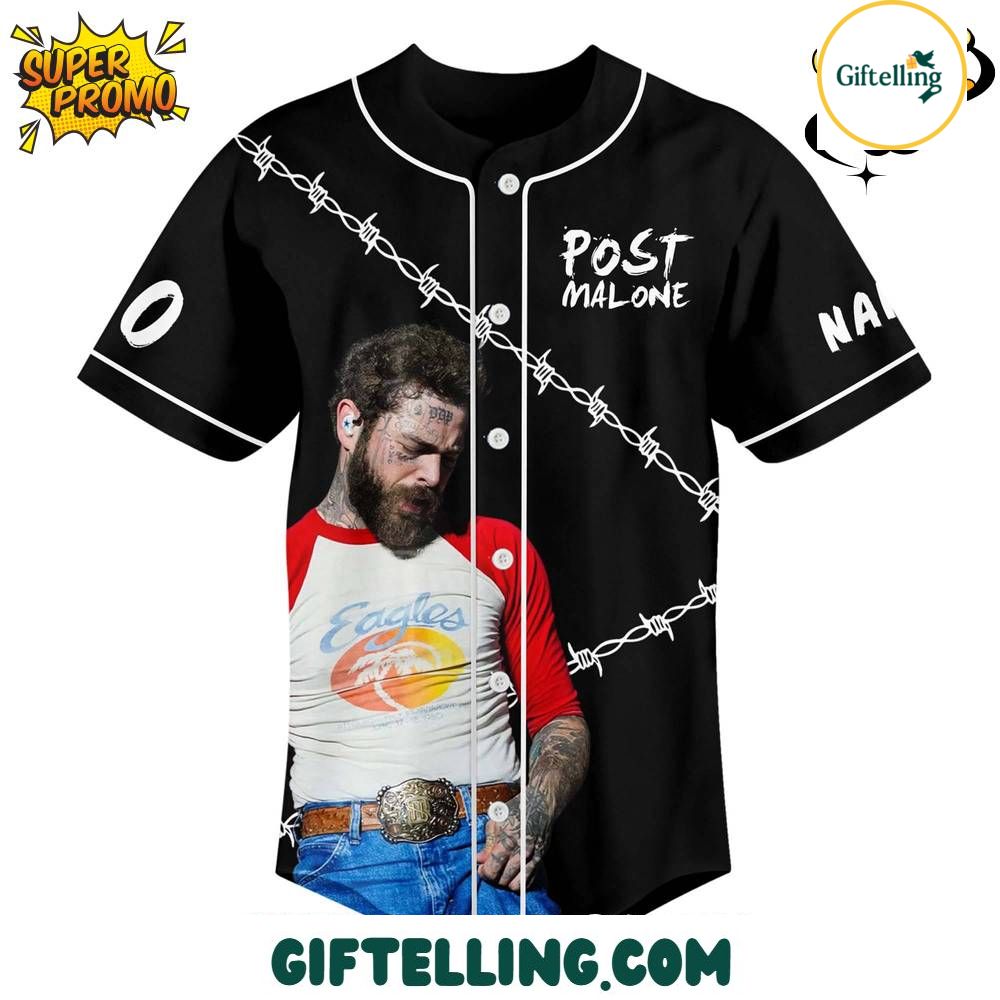This Post Malone baseball jersey runs true to size with a relaxed fit for easy layering