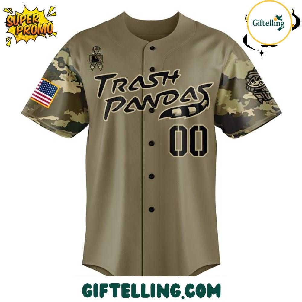 Honor flows through every thread of the Rocket City Trash Pandas Military Appreciation Night 2025 Baseball Jersey