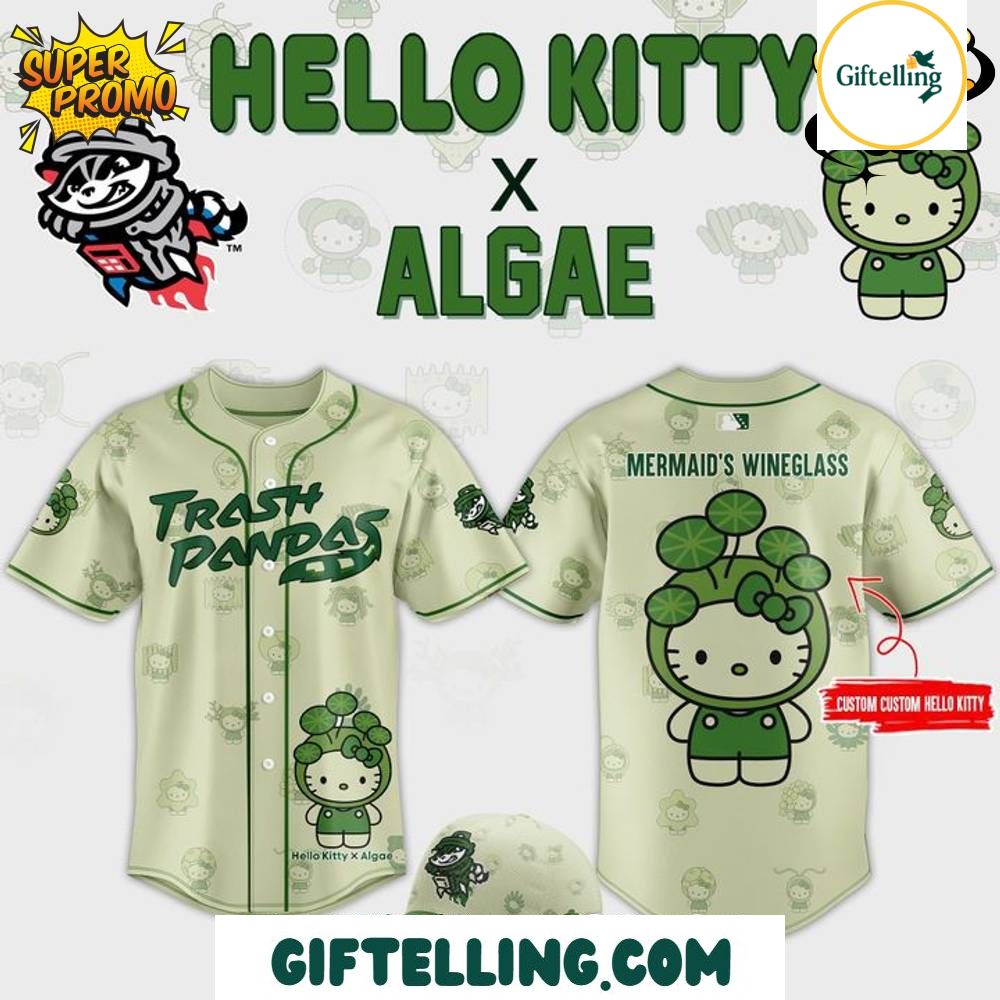 Rocket City Trash Pandas Algae Hello Kitty Baseball Jersey