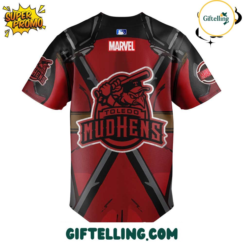 The Toledo Mud Hens Marvel Super Hero jersey works equally well at superhero gatherings and Mud Hens games