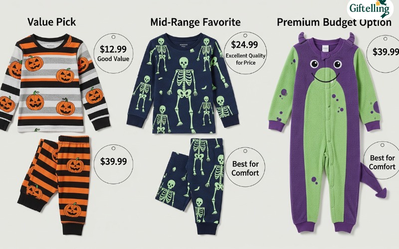 Budget-friendly boys Halloween pajamas showing quality options at various price points with value comparisons