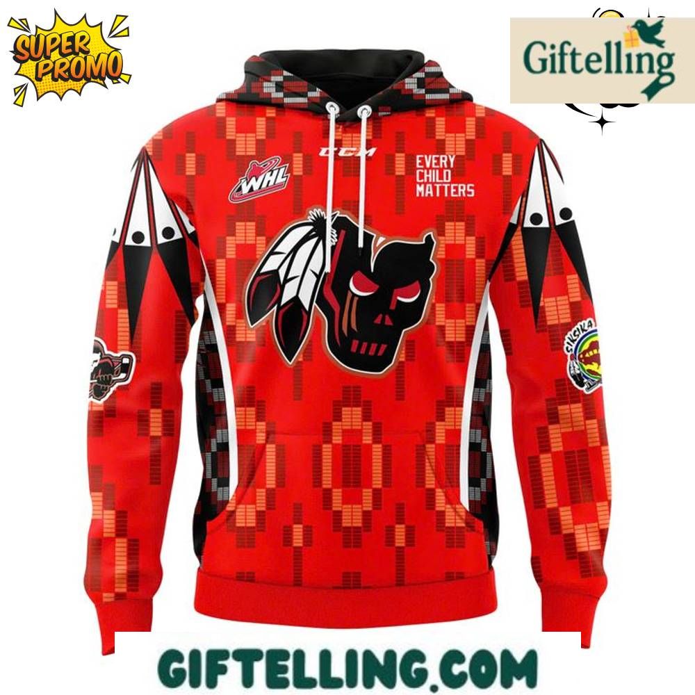 The Calgary Hitmen Every Child Matters 2025 Limited Edition Hoodie honors Indigenous heritage and reconciliation