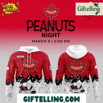 Canada Hockey 75th Anniversary of Peanuts Hoodie creates a unique fusion of Canadian hockey heritage and beloved comic strip nostalgia