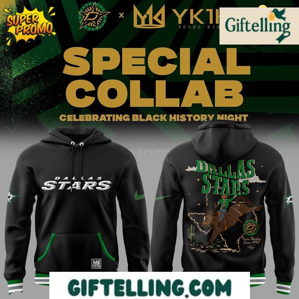 The Dallas Stars Black History Night 2025 Hoodie honors African American heritage and contributions to hockey culture