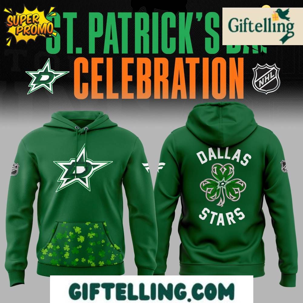 Dallas Stars Patrick's Day 2025 Limited Edition Hoodie celebrates Irish heritage and St. Patrick's Day festivities