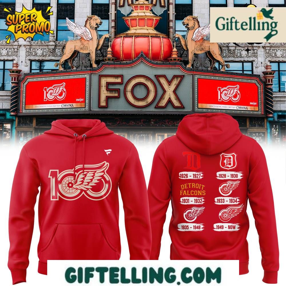 Detroit Red Wings 100th Anniversary Special Edition Hoodie