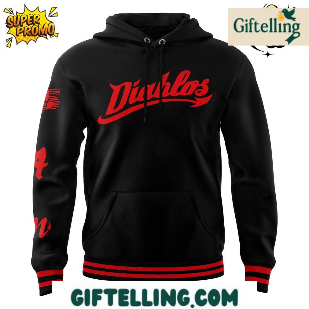 This special edition Diablos Rojos del México Ala Diarla Special Black Hoodie represents more than typical team merchandise