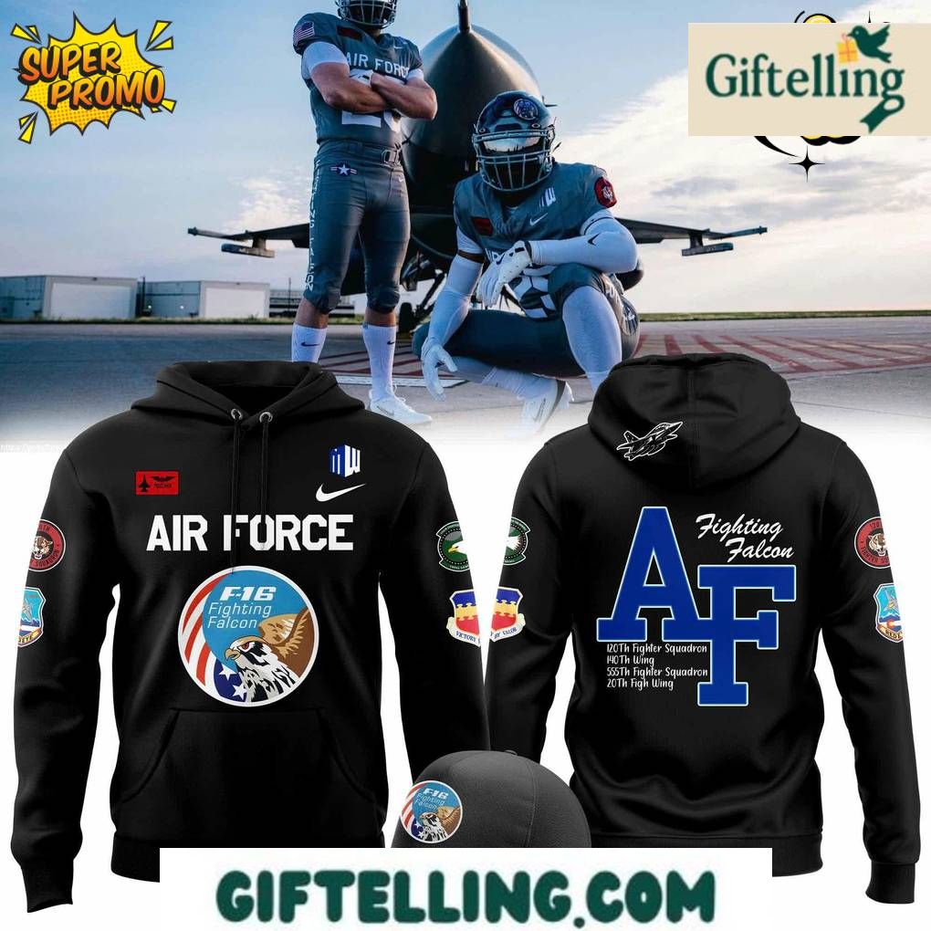 F-16 Fighting Falcon Air Power Legacy Black Hoodie
