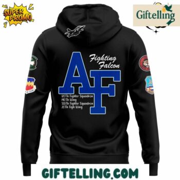 The F-16 Fighting Falcon Air Power Legacy Black Hoodie represents the pinnacle of military aviation tribute wear,