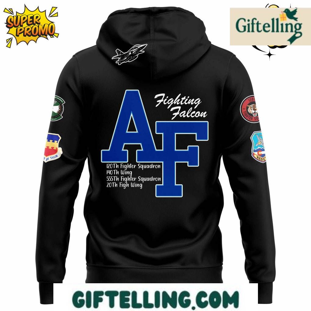 The F-16 Fighting Falcon Air Power Legacy Black Hoodie represents the pinnacle of military aviation tribute wear,