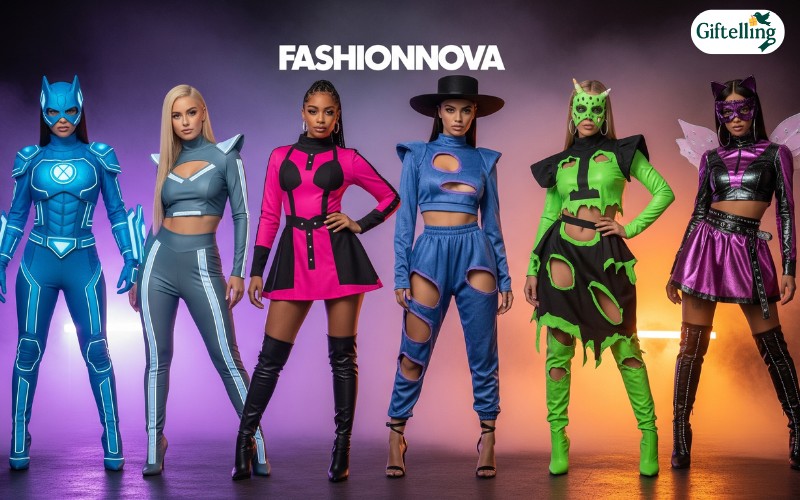 Fashion Nova Halloween costumes collection featuring trendy 2025 designs with bold colors and modern silhouettes