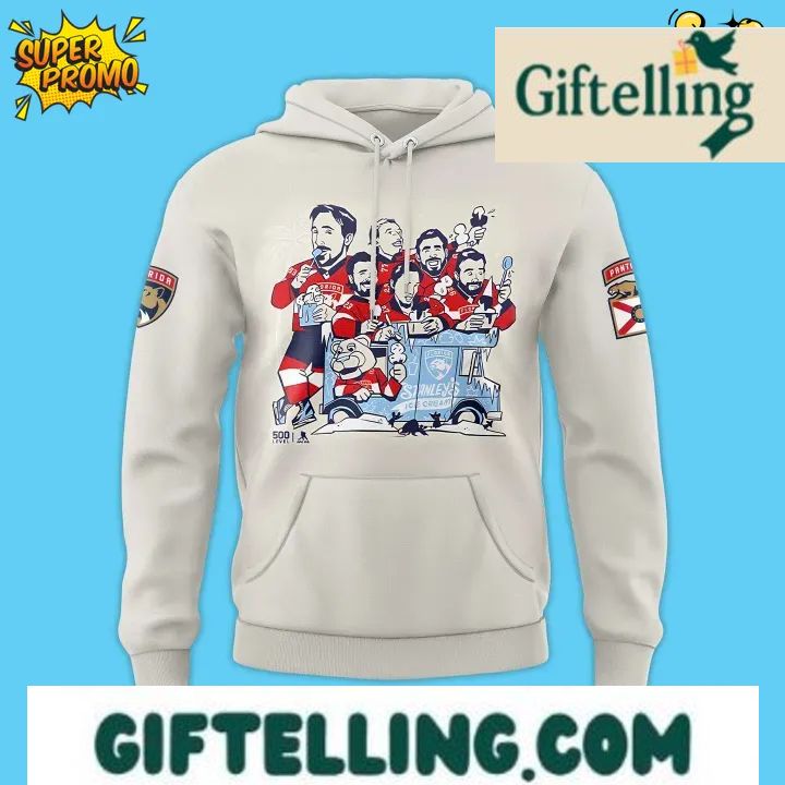 The Florida Panthers Ice Cream Scoops Graphic Limited Edition Hoodie brings playful creativity to professional hockey fandom