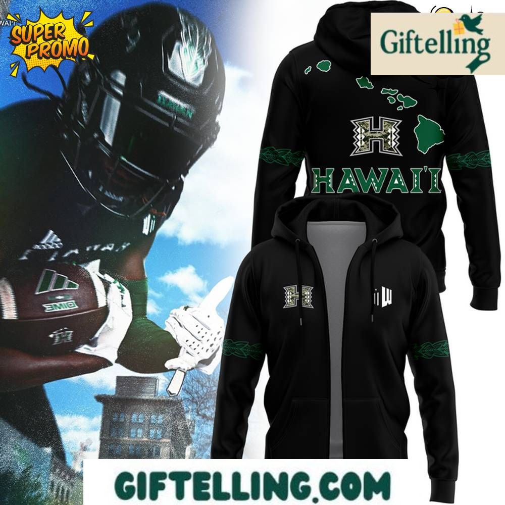 Hawaii Rainbow Warriors Limited Edition Black Zip Hoodie
