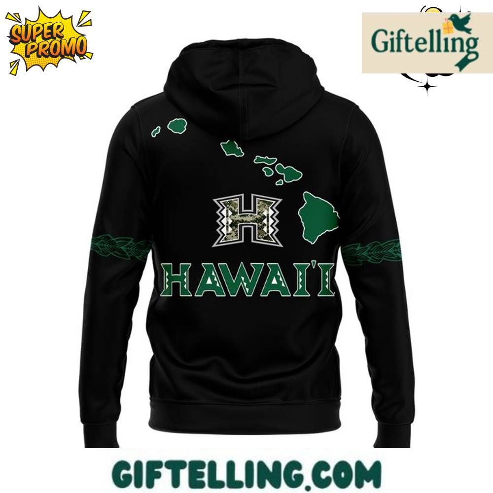 The sophisticated black styling of this Hawai'i Rainbow Warriors Limited Edition Black Zip Hoodie creates elegant contrast