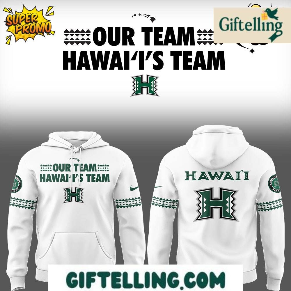 Hawaii Rainbow Warriors Our Team Hawai'i's Team Hoodie celebrates the deep connection between the Rainbow Warriors and the Hawaiian community