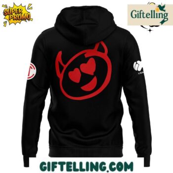 The "I love Toluca FC" design of this I love Toluca FC Special Hoodie incorporates passionate imagery with Diablos Rojos team identity