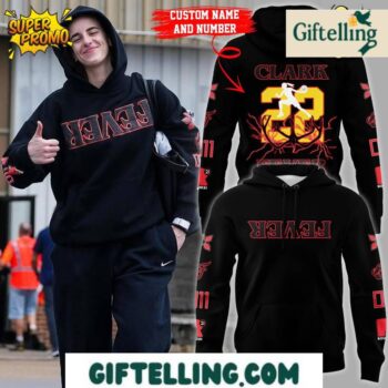 The Indiana Fever Clark Stranger Things Personalized Hoodie creates an extraordinary fusion of WNBA basketball excellence